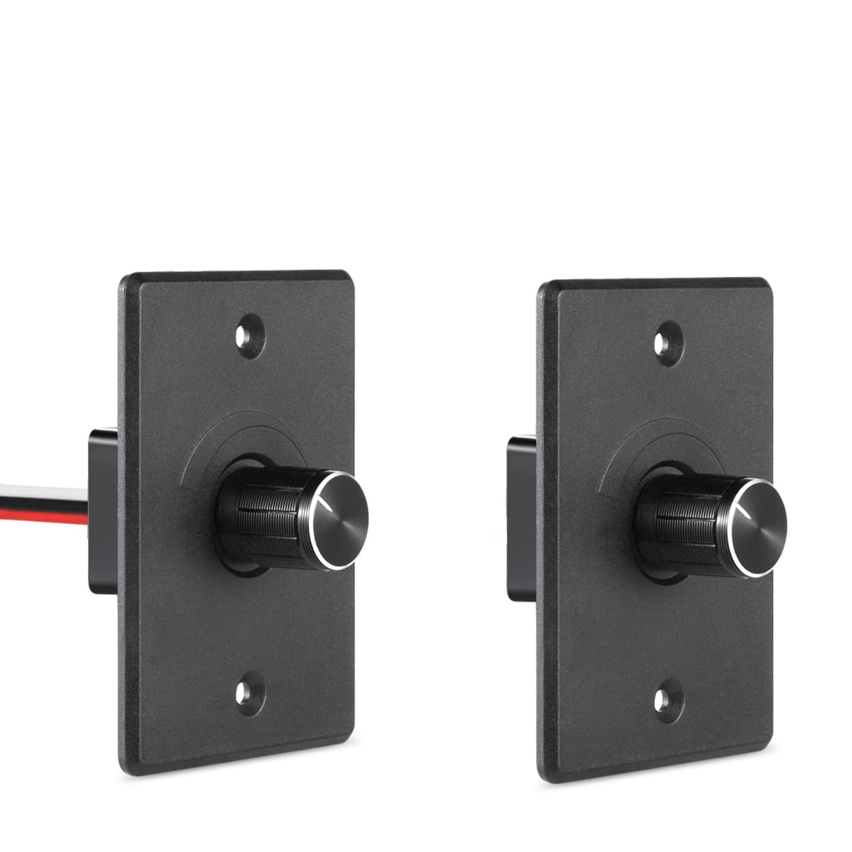 Acegoo 12V dimmer switch two-pack mounted in a panel for precise RV lighting control.