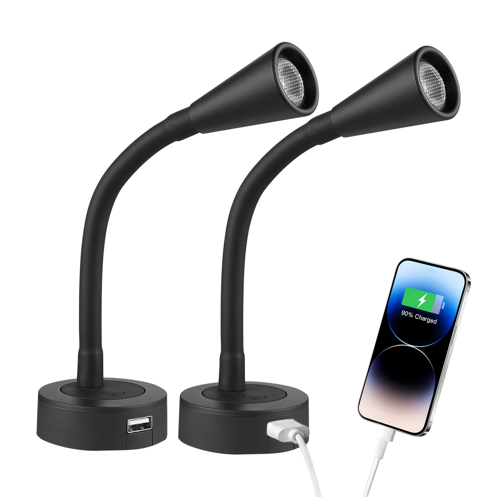 Acegoo 12V LED reading light in an RV corner providing focused illumination.