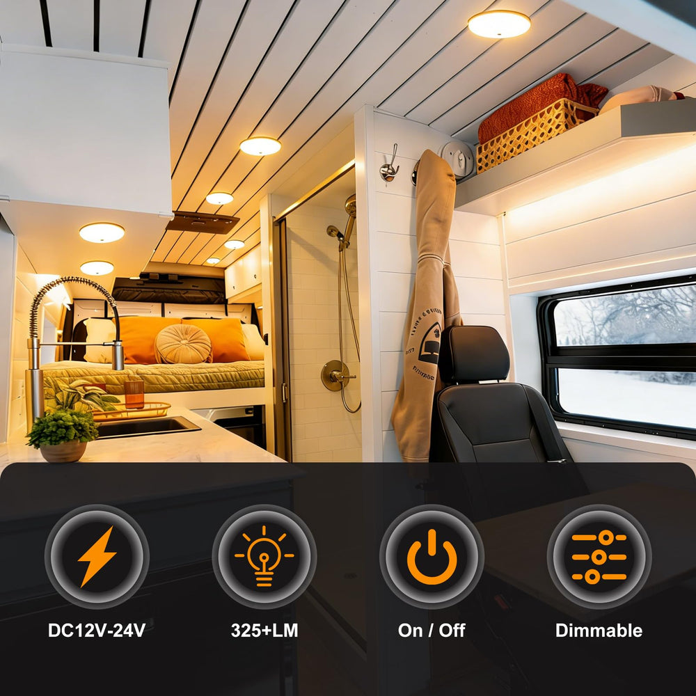 acegoo blue nightlight mode adds ambient glow in camper interiors.