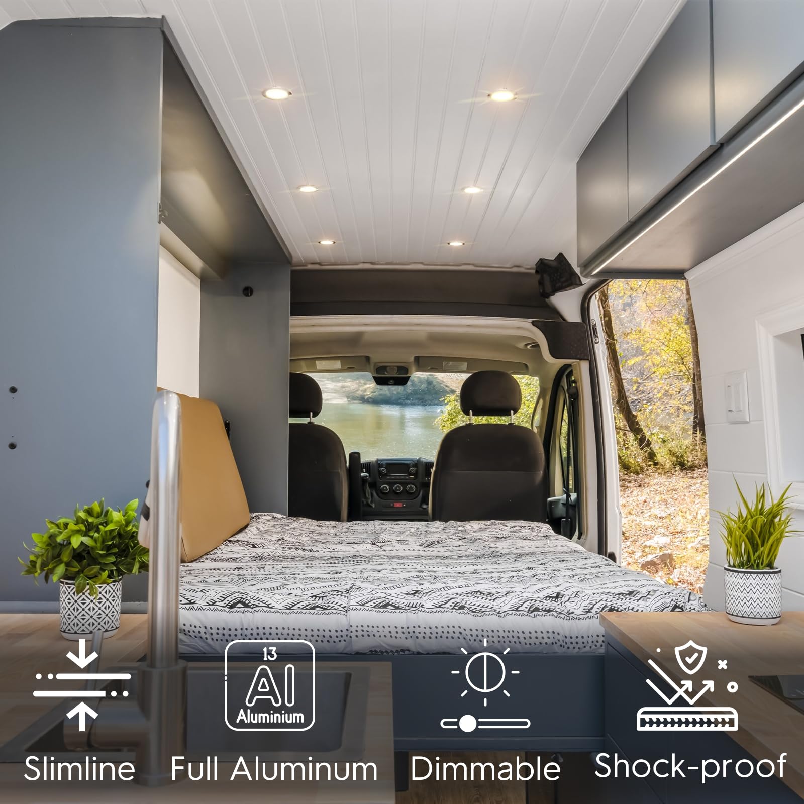 Flush mount puck with 2-1-4 cutout for clean RV installs