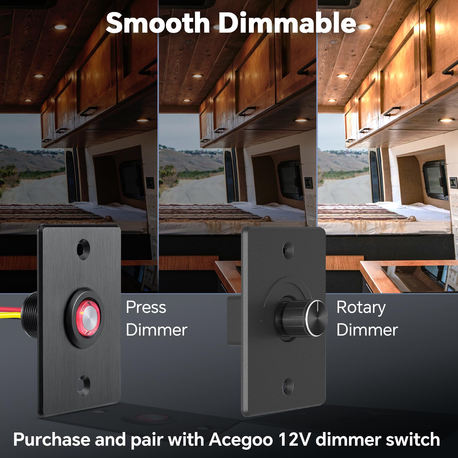 acegoo dimmable 12V puck light.