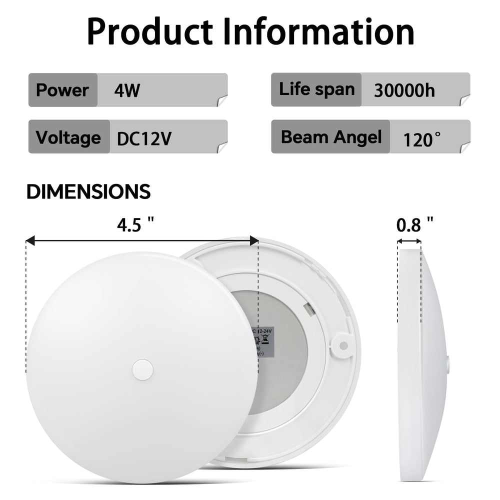 Acegoo RV 3CCT LED dome light in-cabinet lighting use case for storage areas.