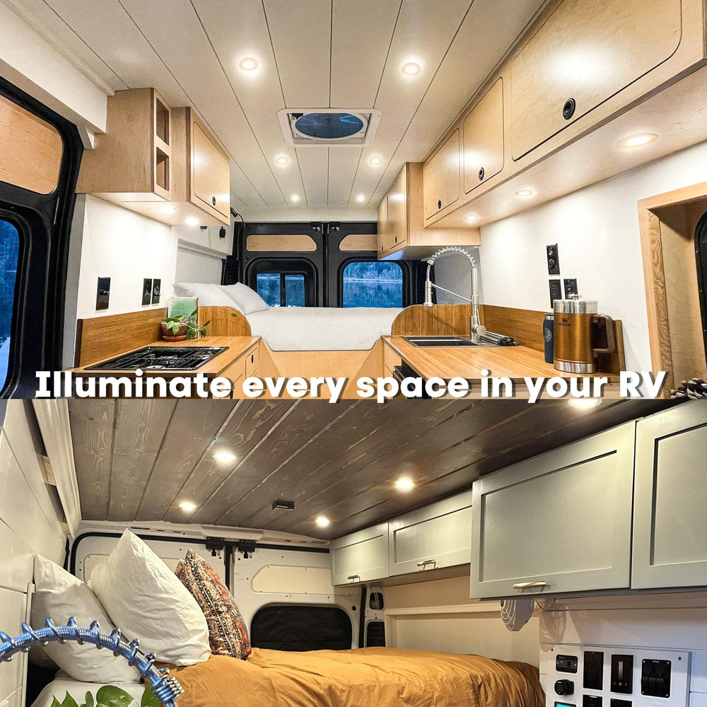 Acegoo van ceiling light in silver delivers compact, efficient interior illumination