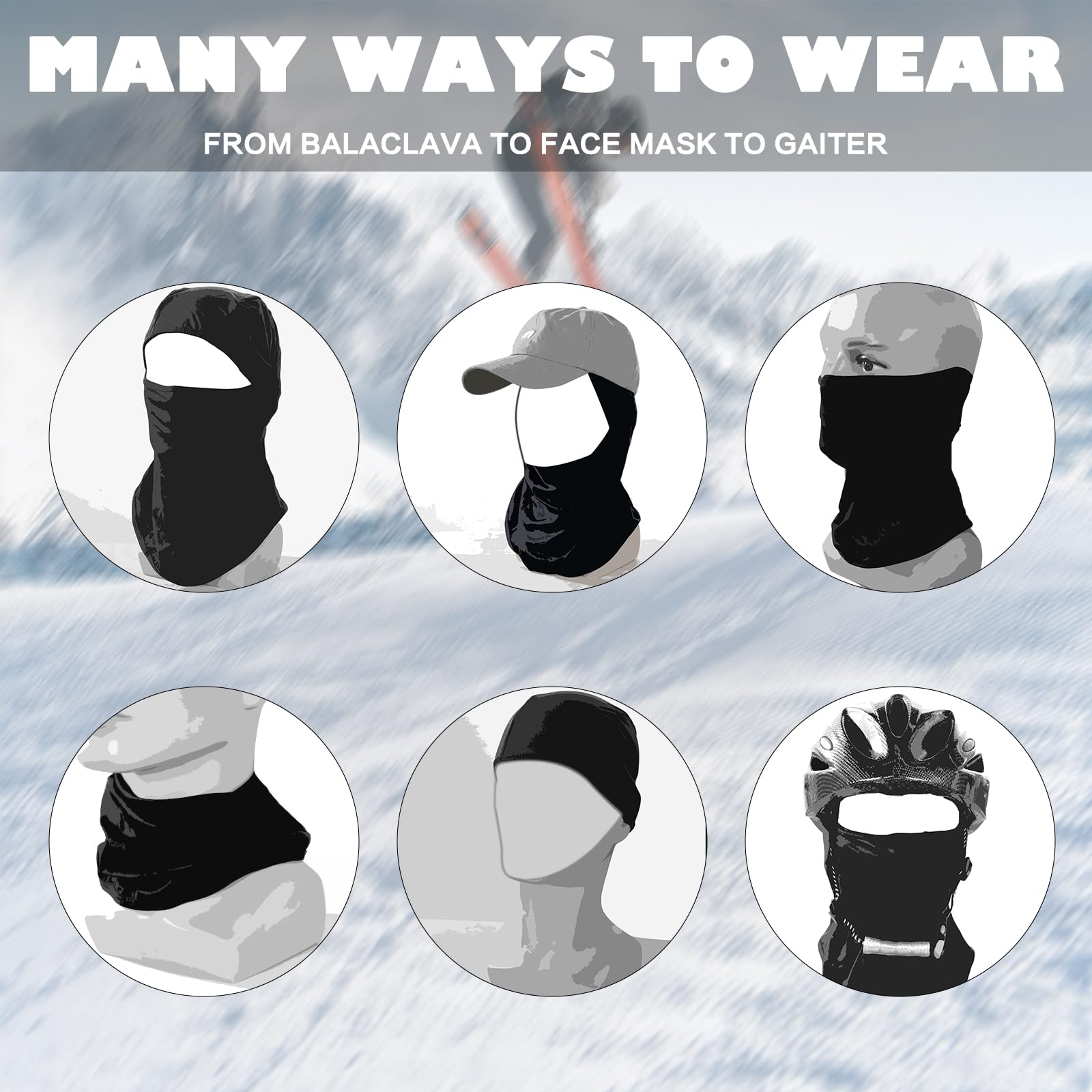 Achiou mask perfect for skiing, biking, running, and more.