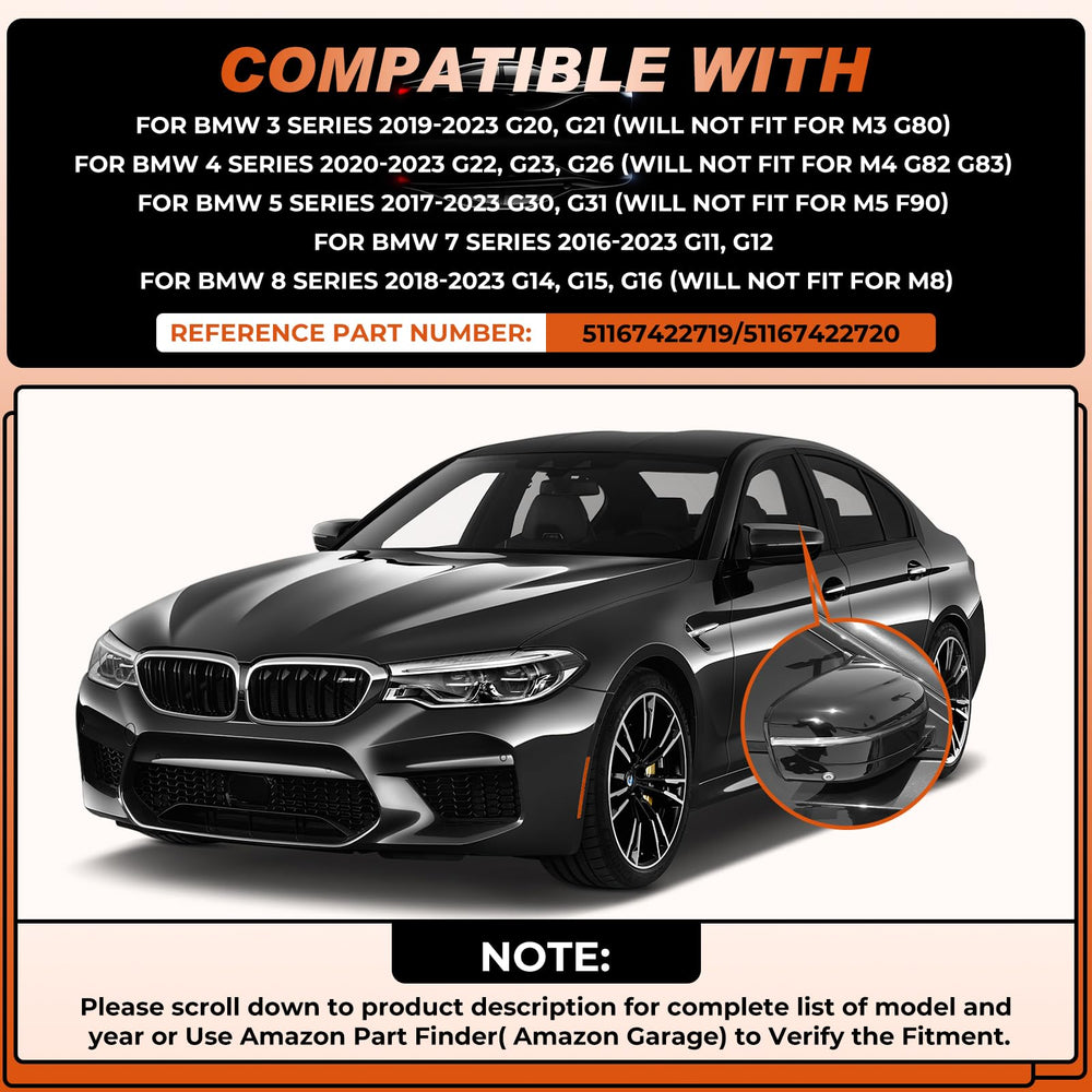 ACLONG glossy black mirror cover for the right passenger side adds a sleek look and durability.