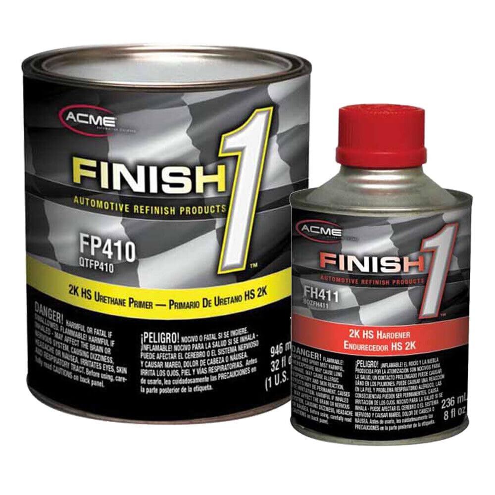 Acme FP410 2K HS gray urethane primer quart for direct-to-metal adhesion and high-build filling