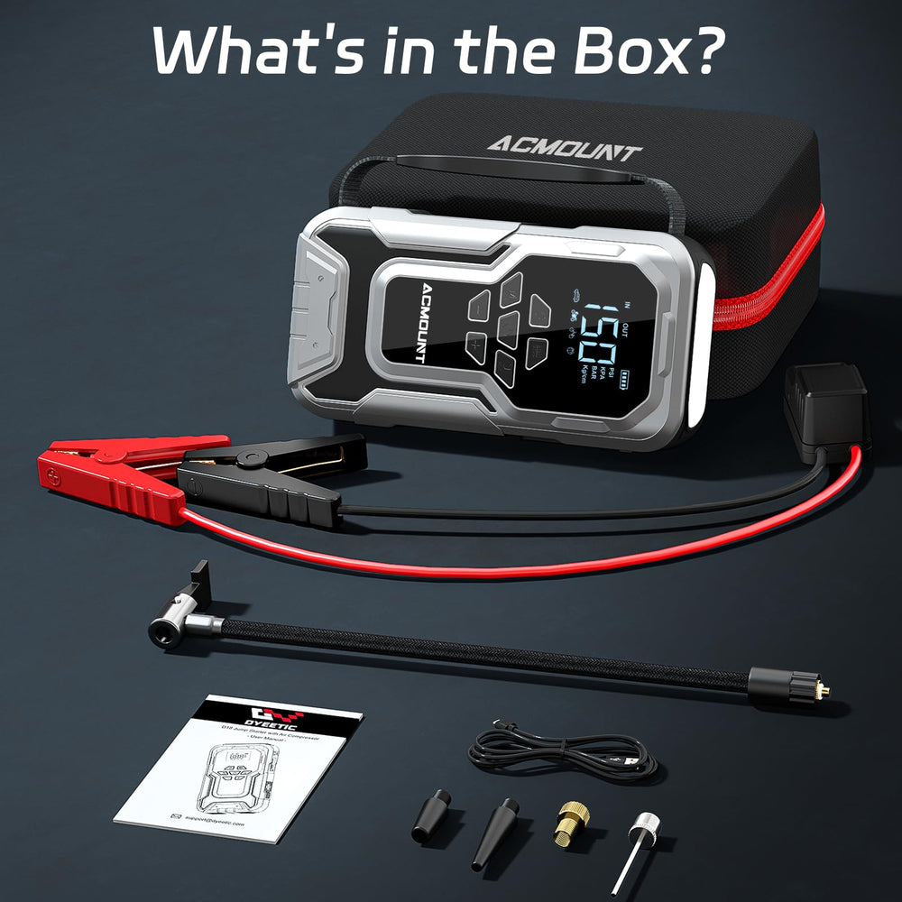 Acmount D18 all-in-one emergency kit combines power, inflation, and safety in one unit.