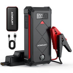 Acmount P100 front view with LED screen for quick vehicle boosts.