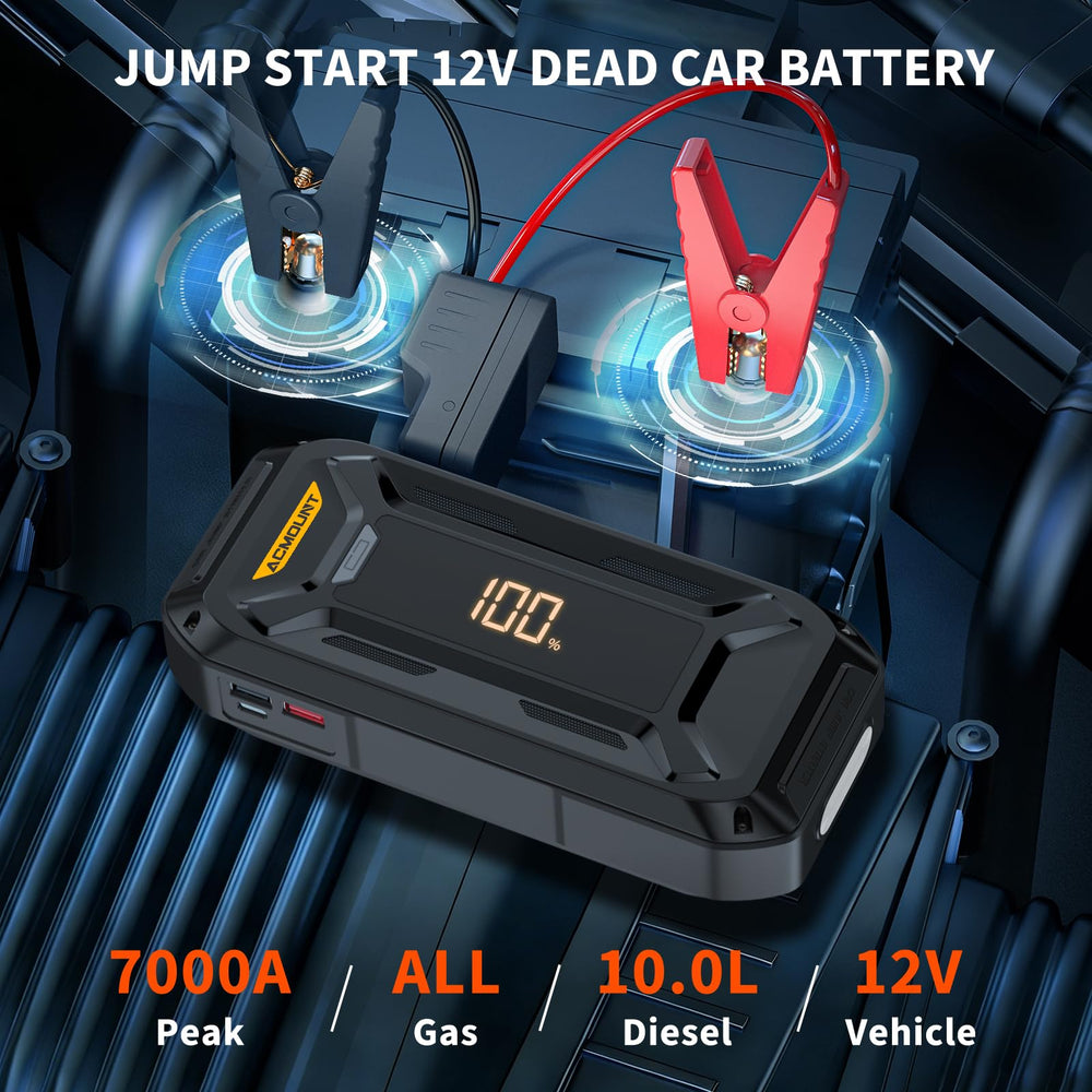 Acmount P120 LCD display confirms status and battery level for quick checks