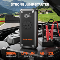 Acmount W160 air compressor inflating a tire with precision.