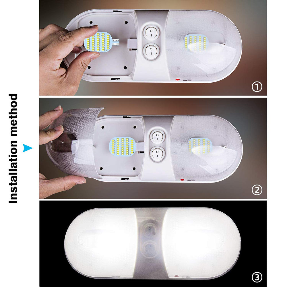 ACOHUIKE RV interior lighting upgrade for off-grid boondocking.