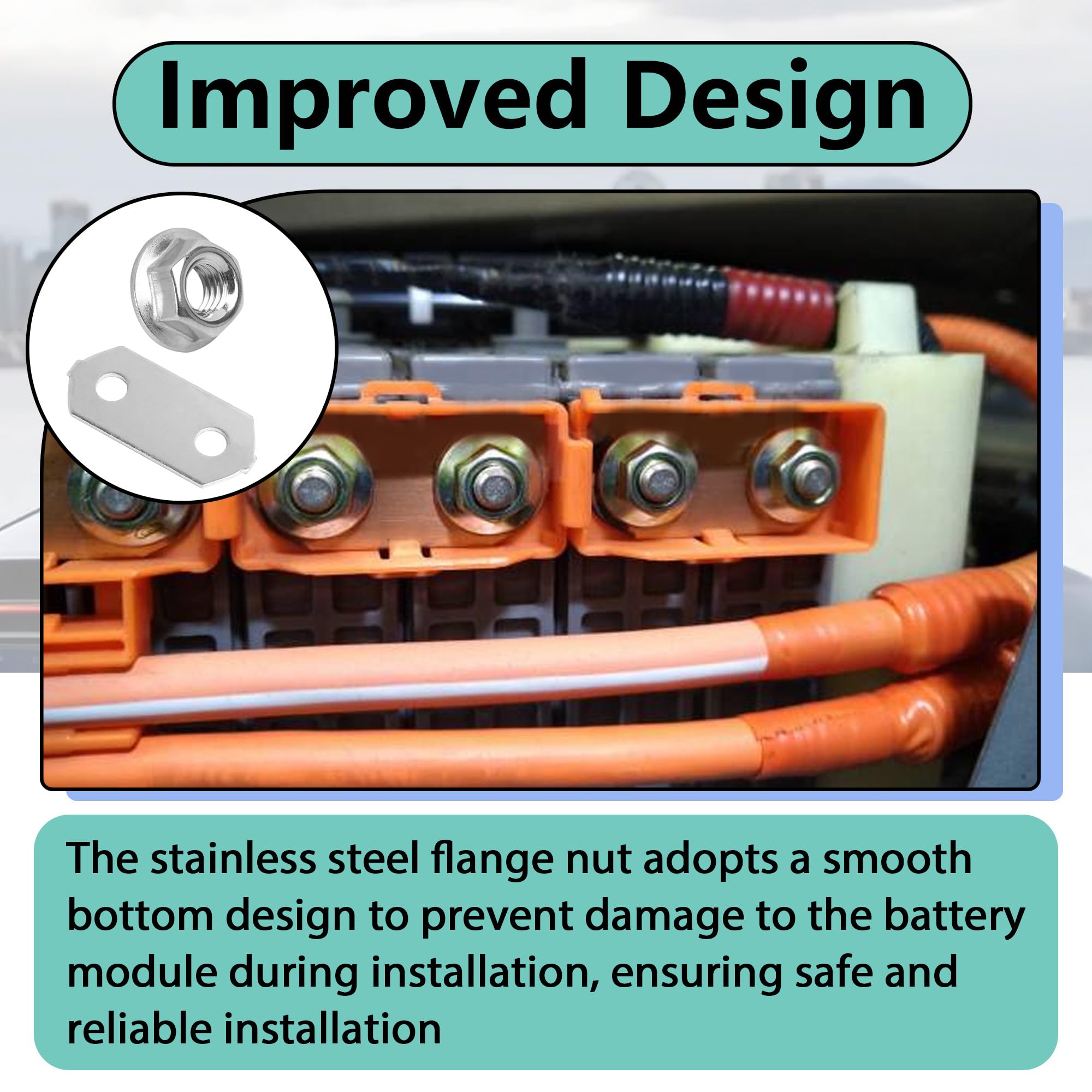 Acyoyava smooth-bottom flange nuts prevent module damage during tightening