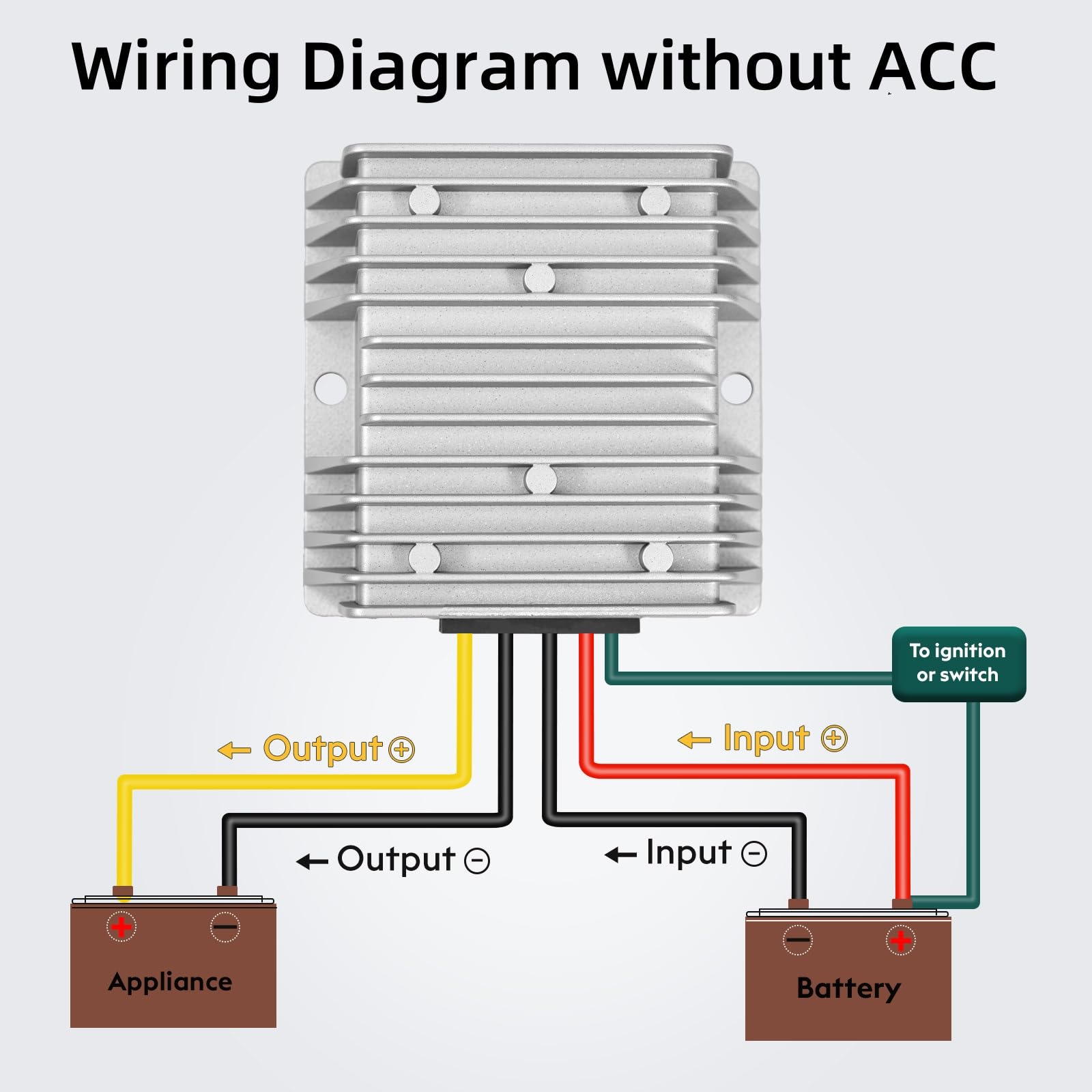 Acridine five-wire buck transformer enables ignition-linked power and flexible wiring