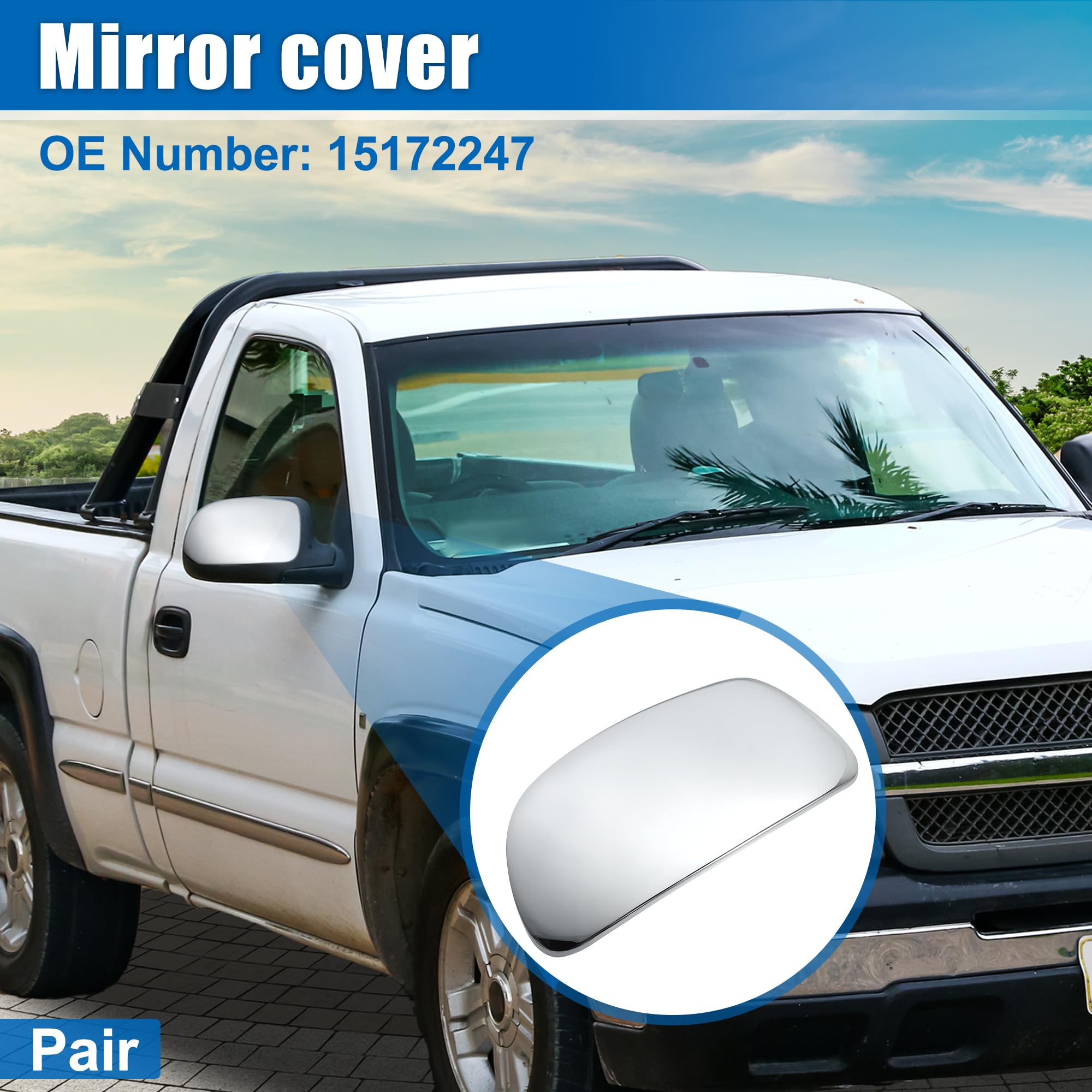 ACROPIX mirror overlay pair on GMC Sierra for durable protection and style