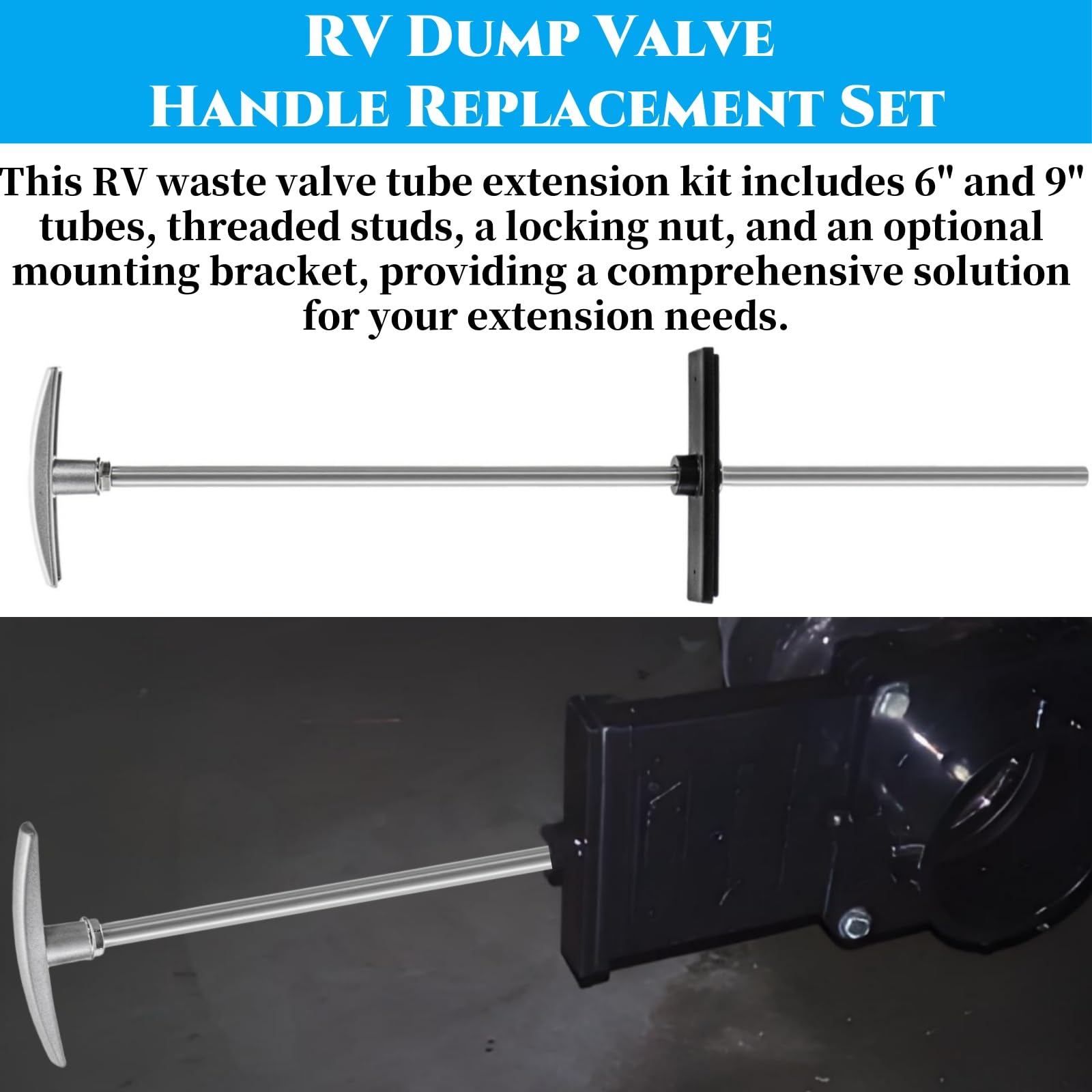Acshio aluminum RV valve handle assembly for durable outdoor use