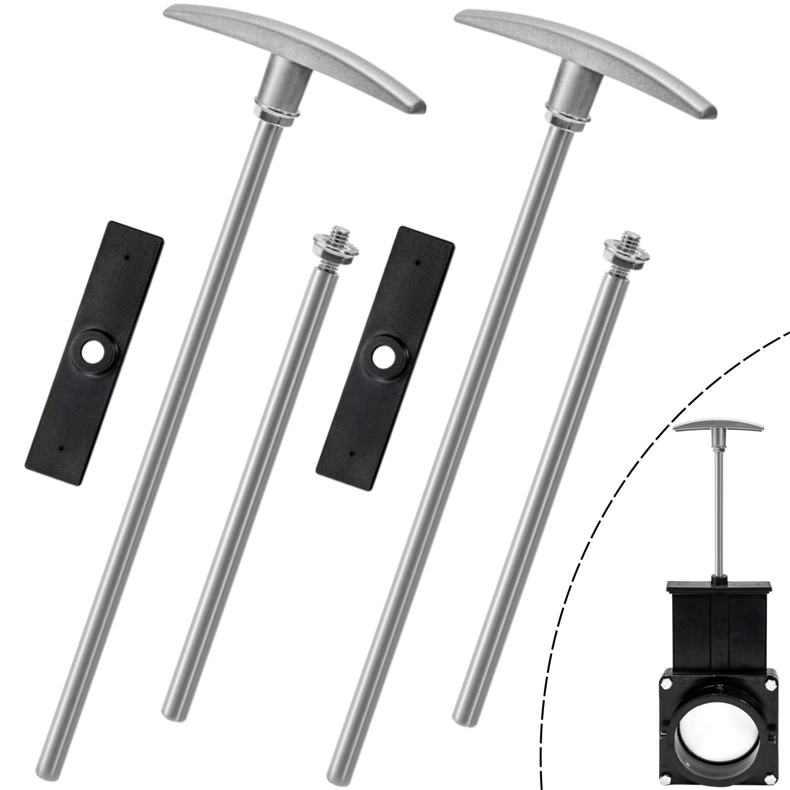 Acshio RV waste valve handle with 6-inch tube for precise control on the go