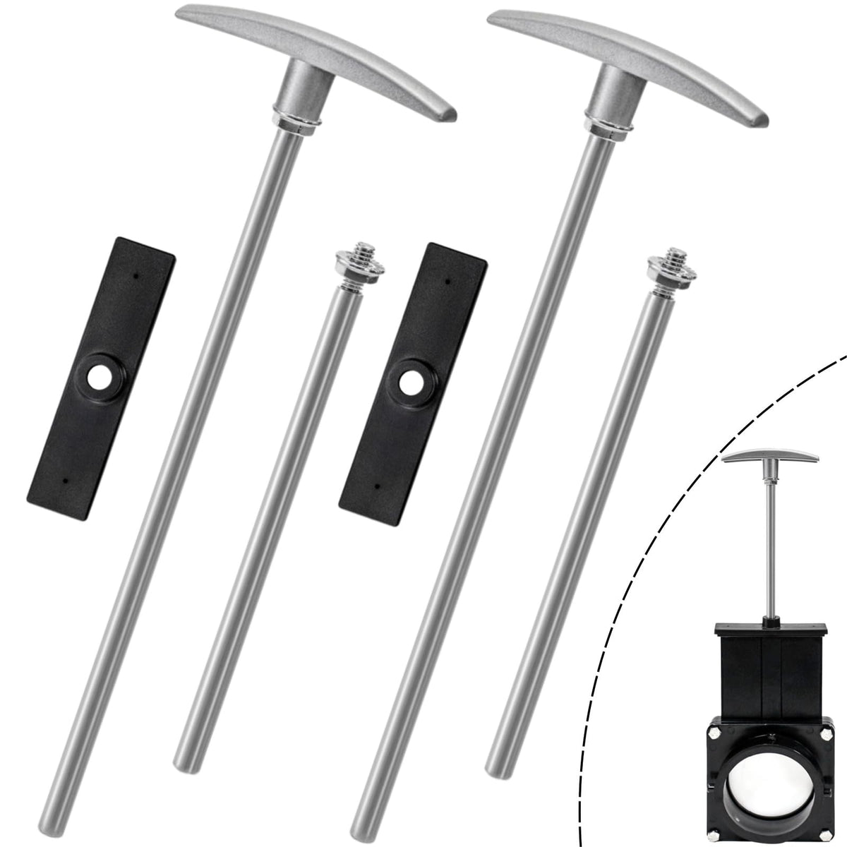 Acshio RV waste valve handle with 6-inch tube for precise control on the go