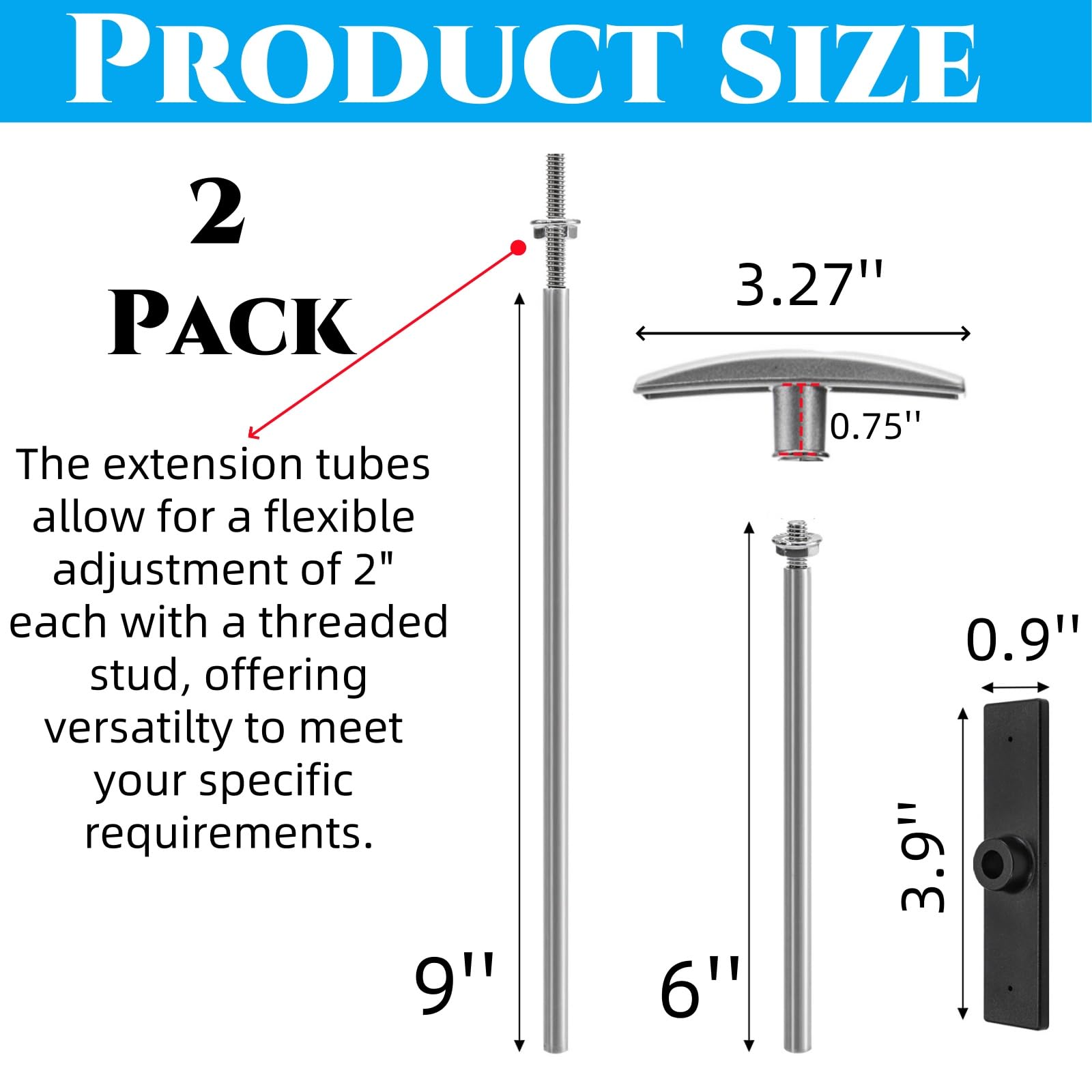 Acshio RV waste valve handle with 9-inch tube for extended reach in tight spaces