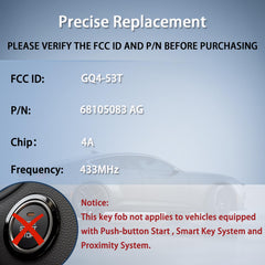 ACSTP 4-button Jeep Cherokee remote fob for quick compatibility