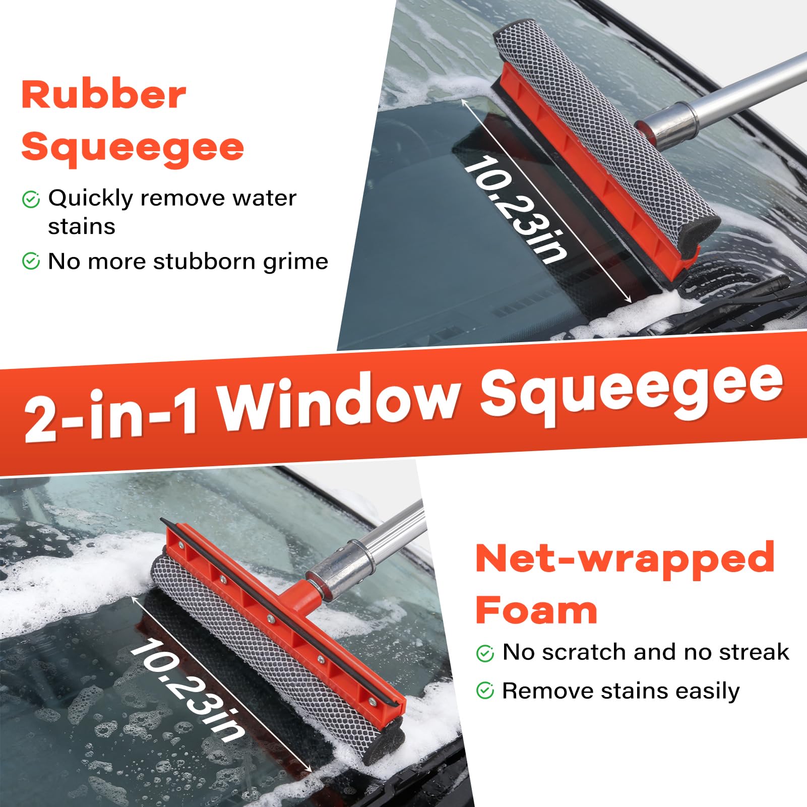 ACTREY chenille microfiber mop rotates to fit vehicle contours.