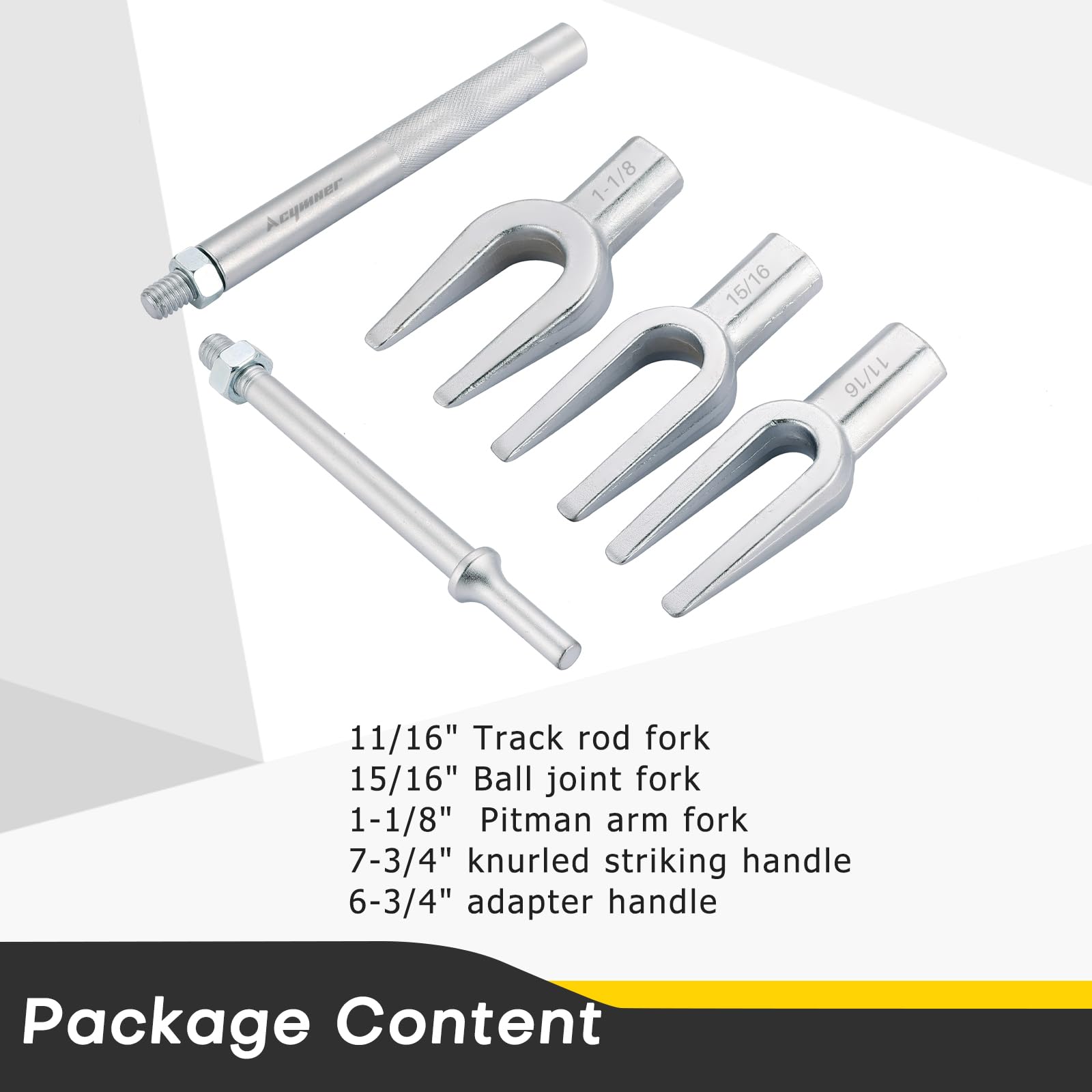Acymner ball joint fork 15-16in enables controlled ball joint removal