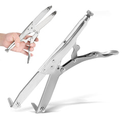 Acymner clutch holding tool with adjustable jaws ready for secure clutch work.