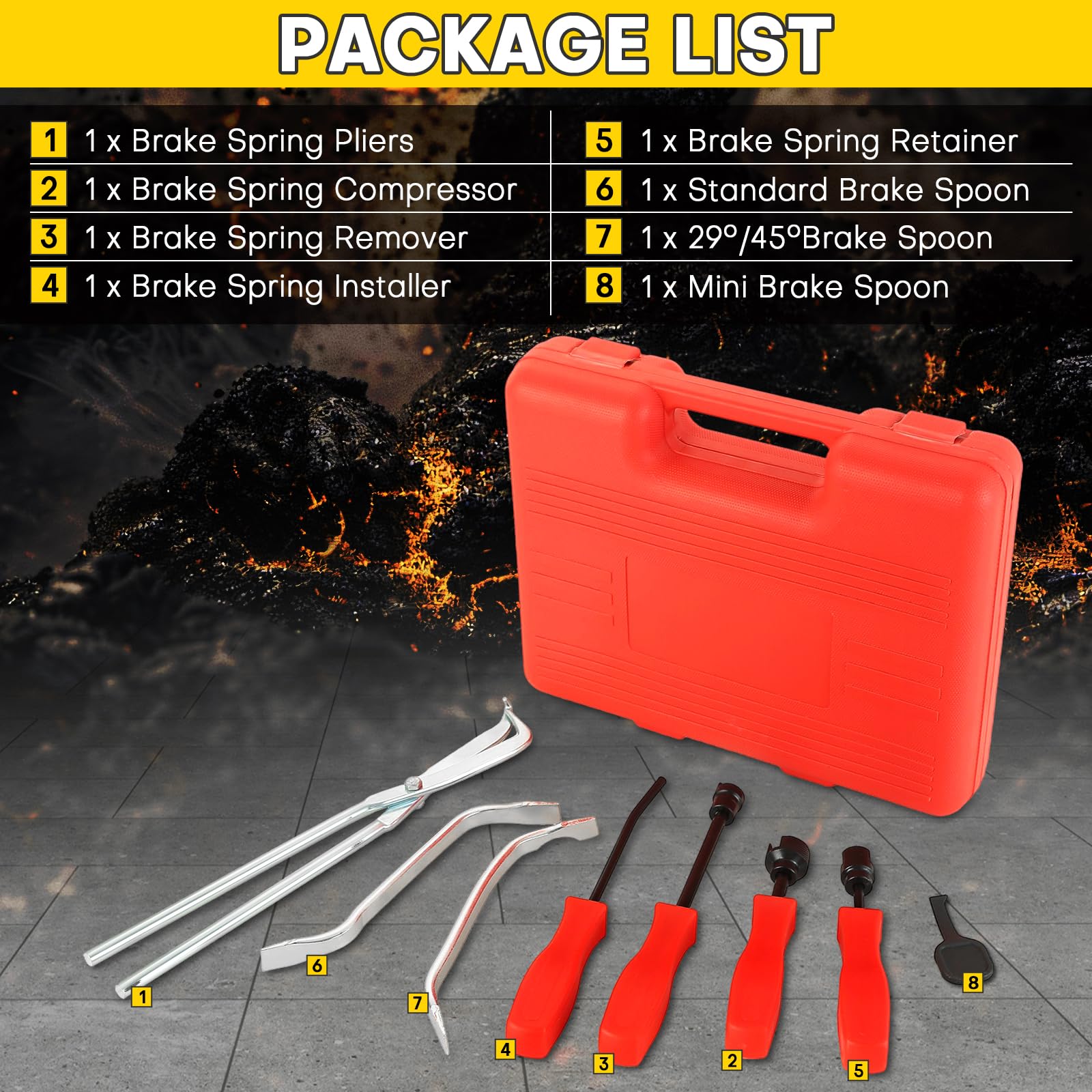 Acymner drum brake tool kit retainer tool for quick spring retention during service