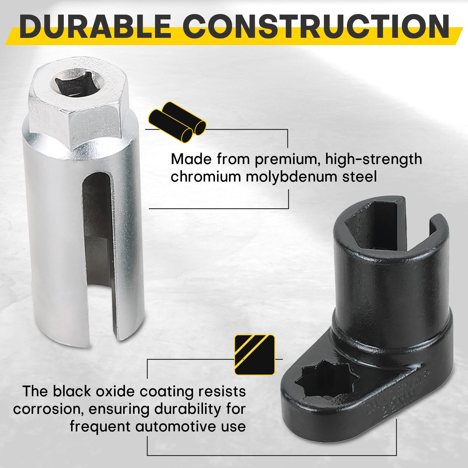 Acymner offset design provides leverage in confined engine bays.