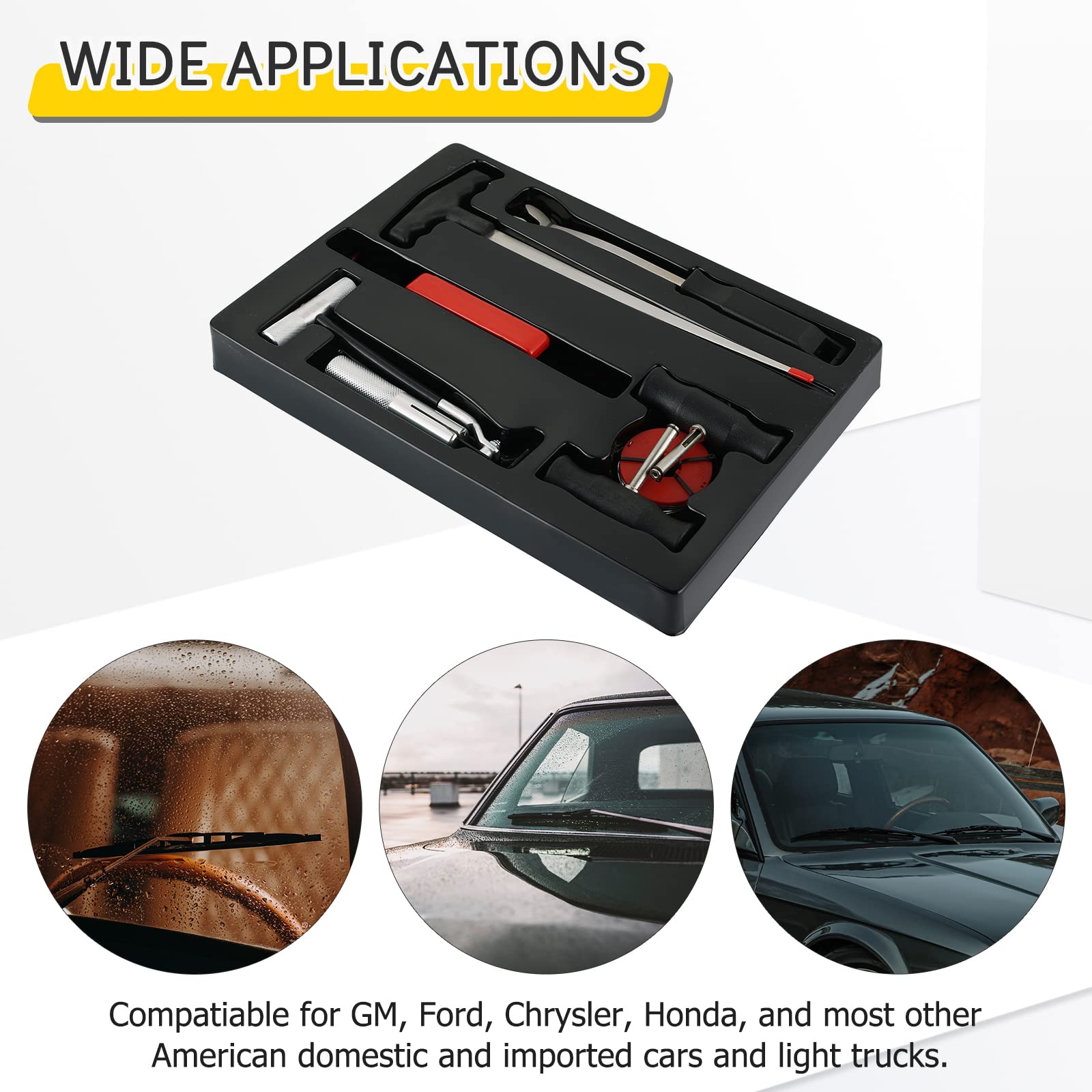 Acymner panel removal tool assists door trim and fastener work