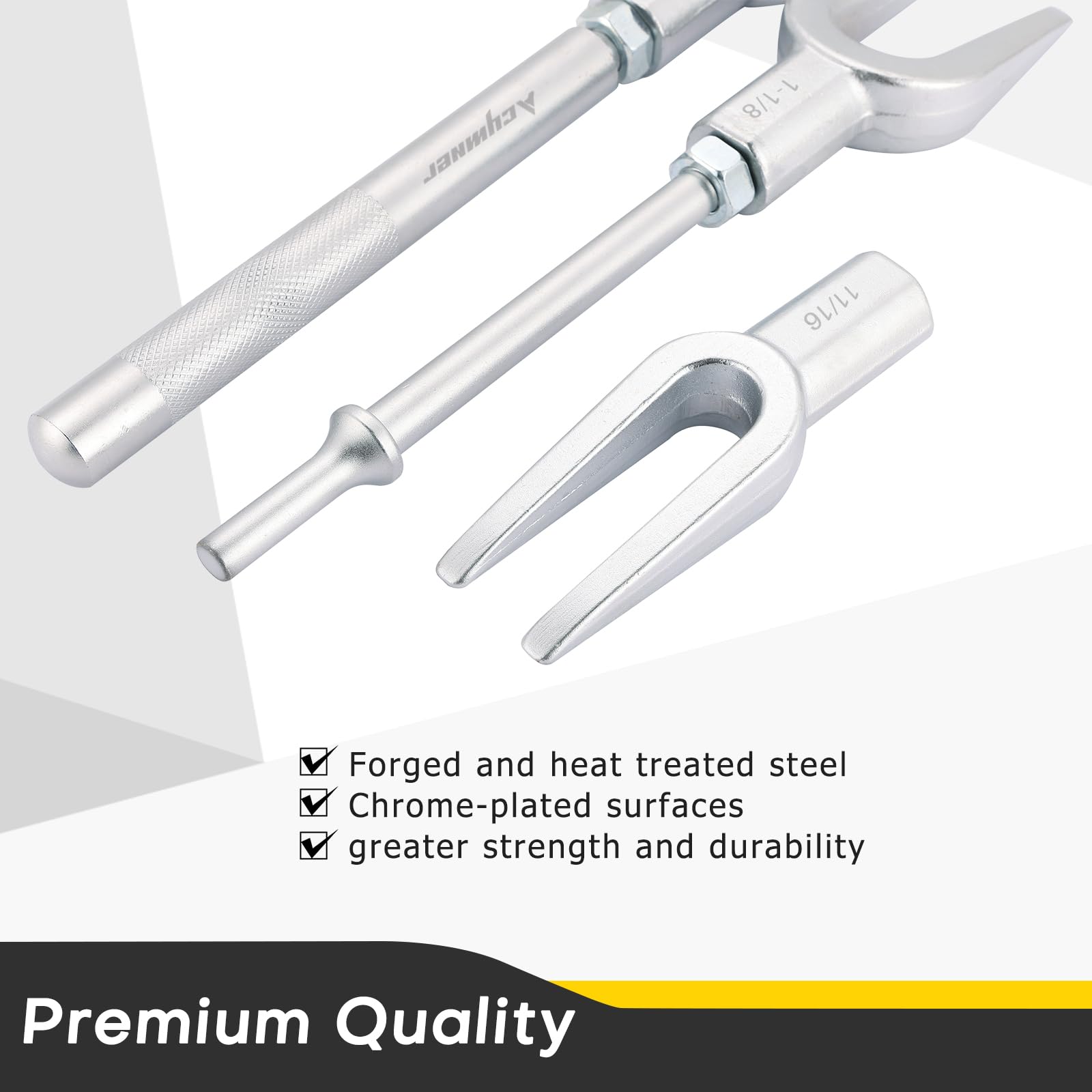 Acymner pitman arm fork 1-1/8in fits standard arms for easier removal