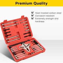 Acymner steering wheel puller assembly showing precise alignment and safe lifting.