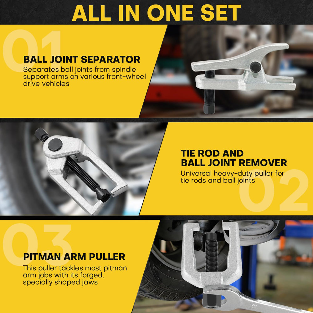 Acymner tie rod end remover tool on a stubborn joint