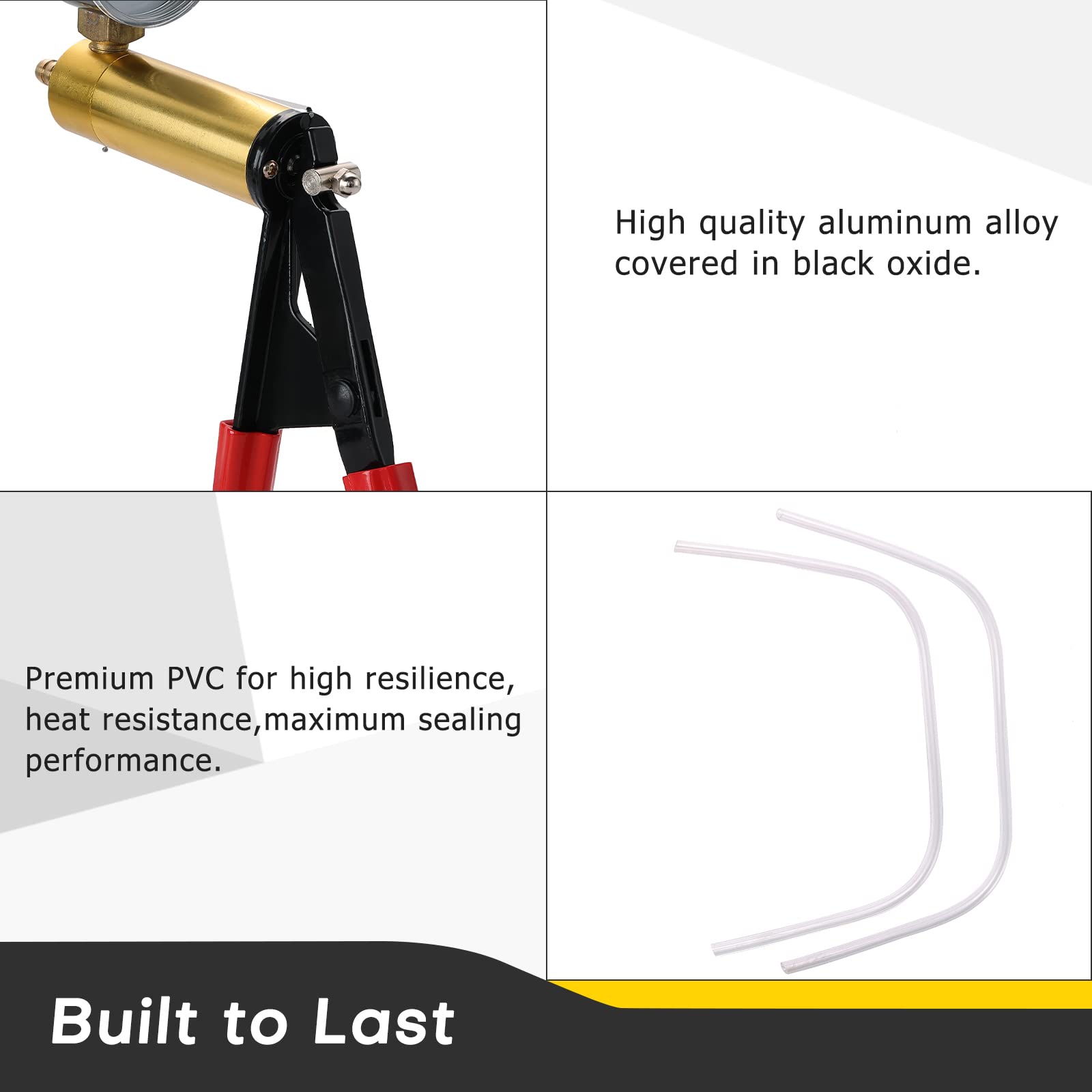 Acymner three transparent hoses provide clear flow visibility during work.