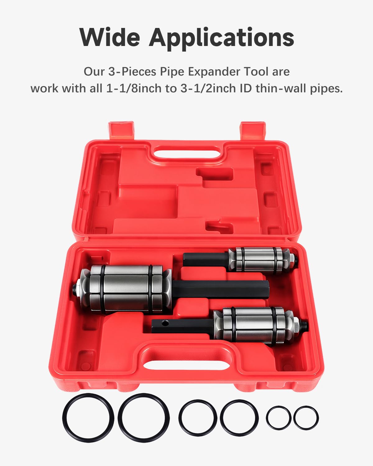 ACZCR tail pipe expander medium widens 1-1/2 to 2-1/2 inch pipes smoothly.