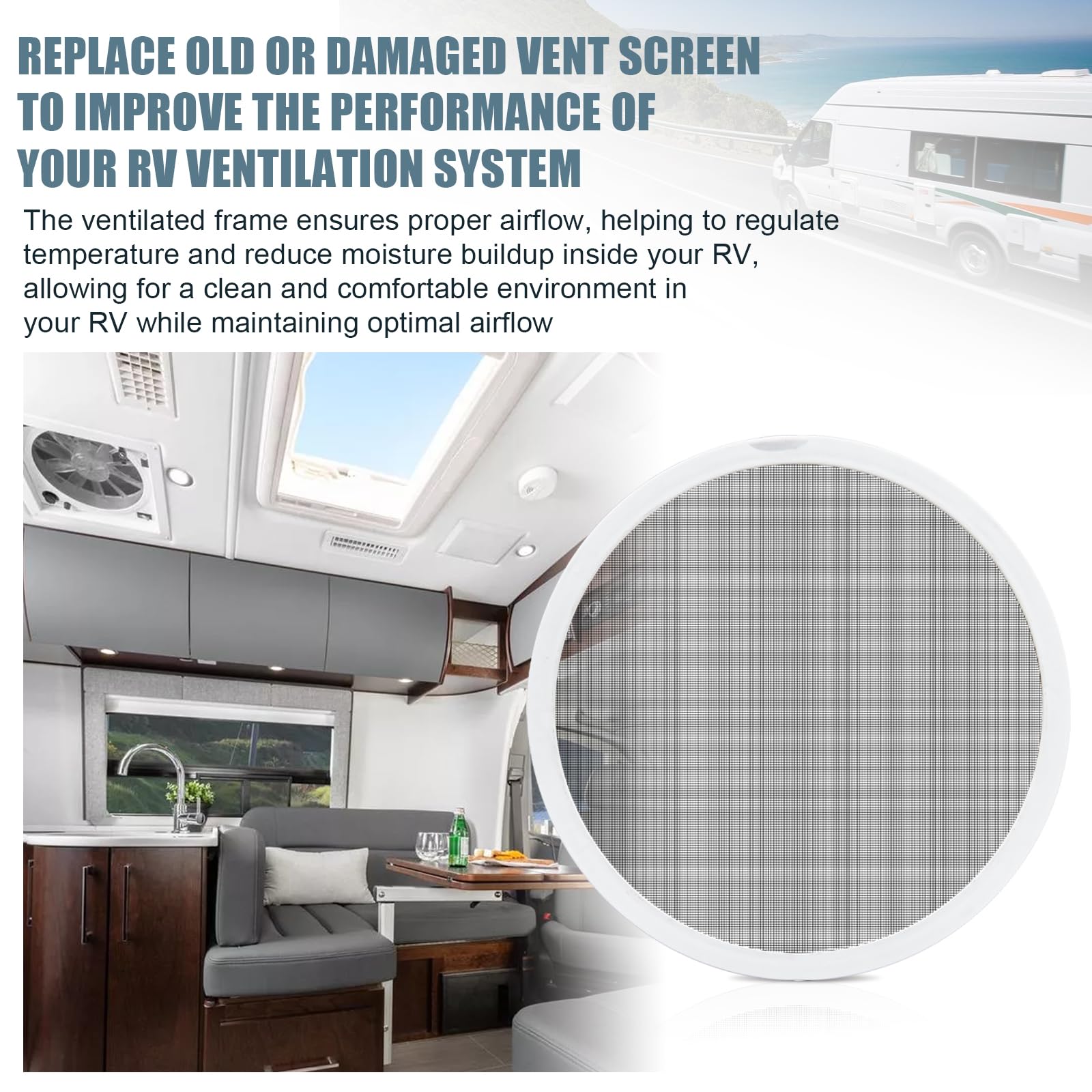 Adabuing RV roof vent screen UV-resistant plastic withstands harsh weather.