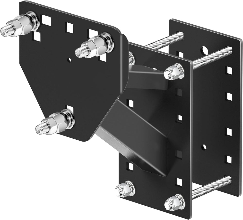 Adamoss trailer spare tire mount front view, robust frame ready for secure installation
