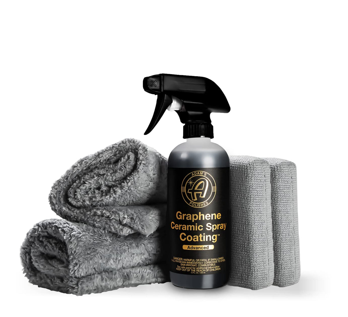 Adam's Advanced Graphene Spray Coating Kit on panel for even, thorough protection.
