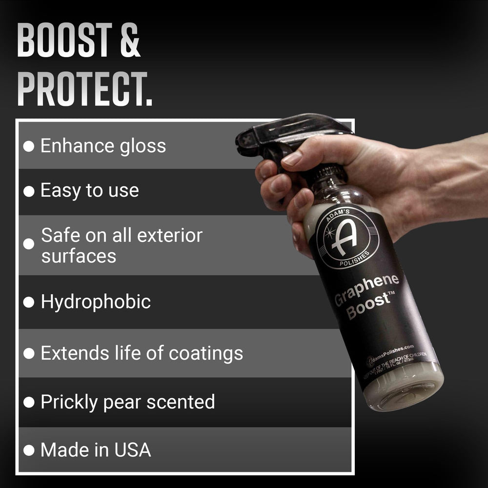 Adam's Graphene Boost creates a super slick surface with strong hydrophobic feel