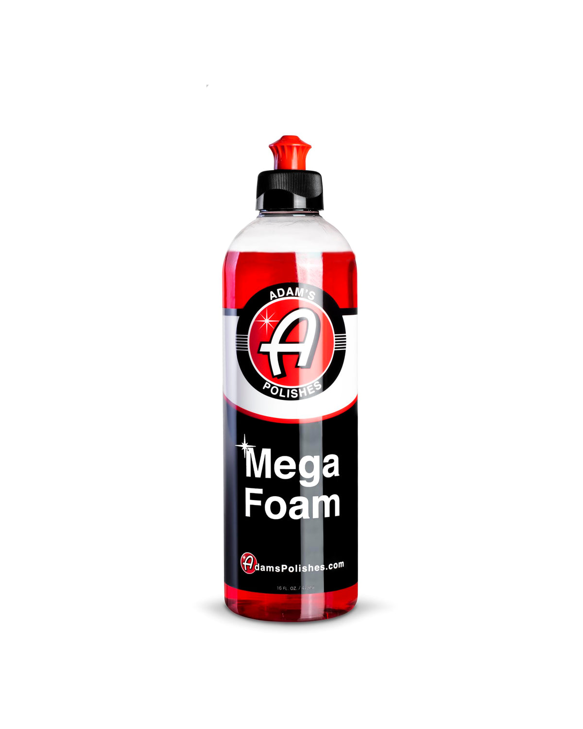 Adam's Mega Foam bottle 16oz showcasing a safe, high-suds car wash solution