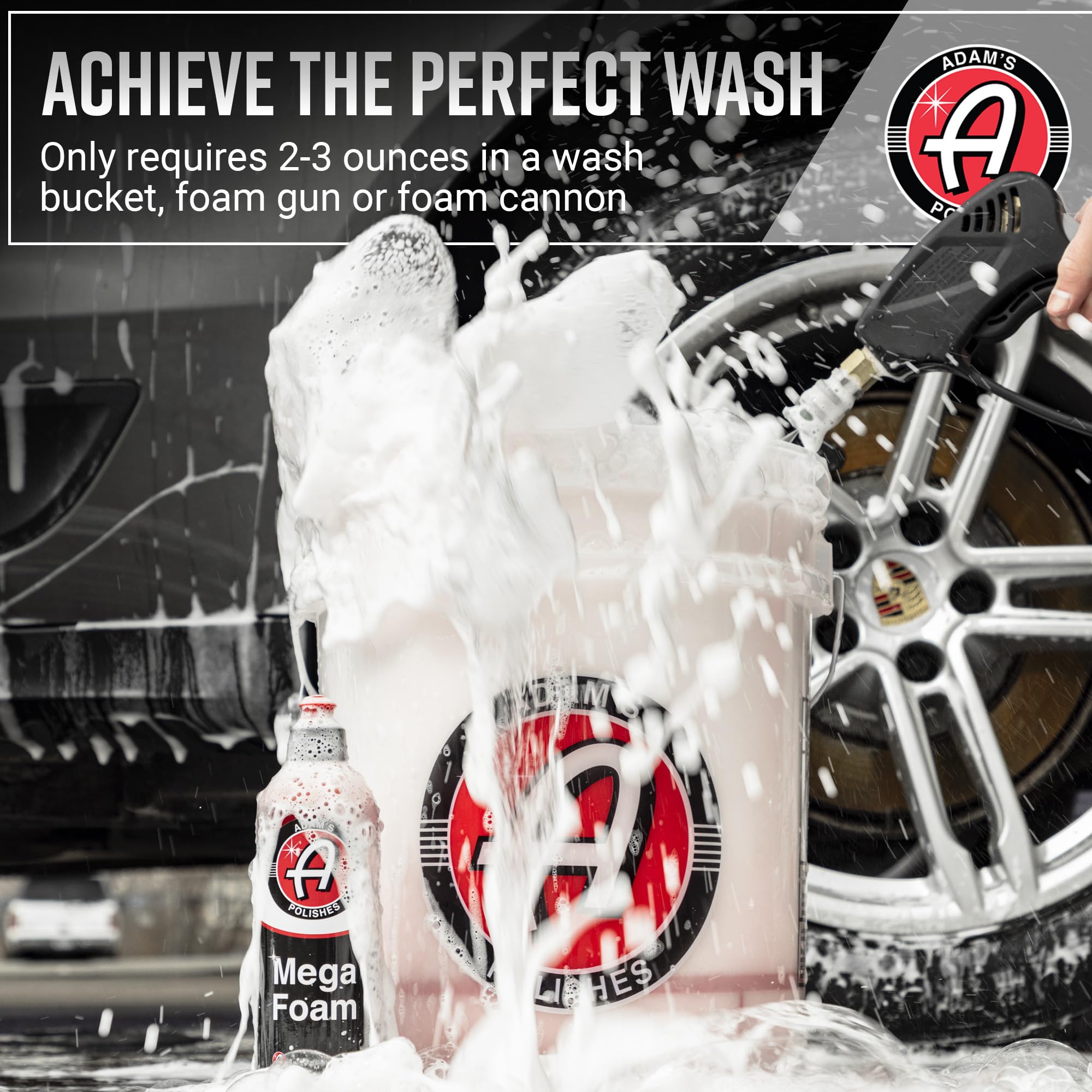 Adam’s Mega Foam in a bucket wash setup for large vehicles