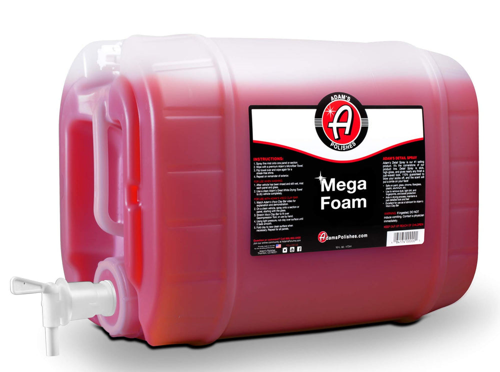 Adam’s Mega Foam showing thick foam from the foam gun for a safe wash