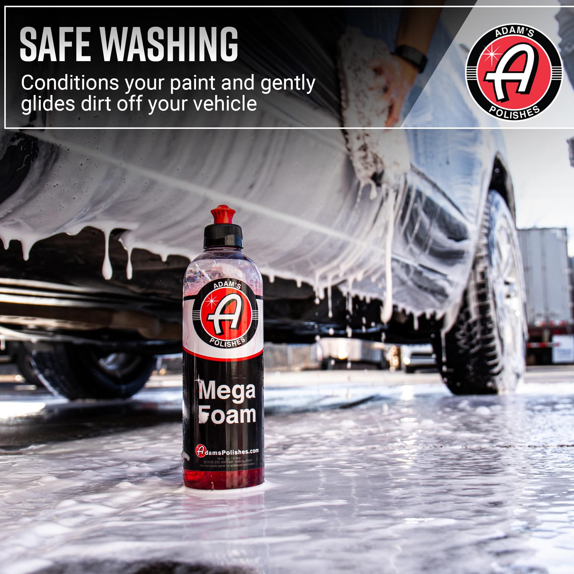 Adam’s Mega Foam providing streak-free rinse after wash