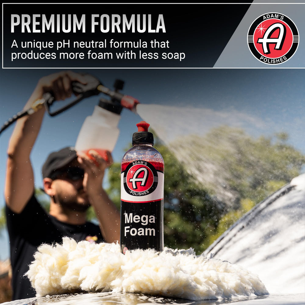 Adam’s Mega Foam wax-safe formula protecting existing coatings