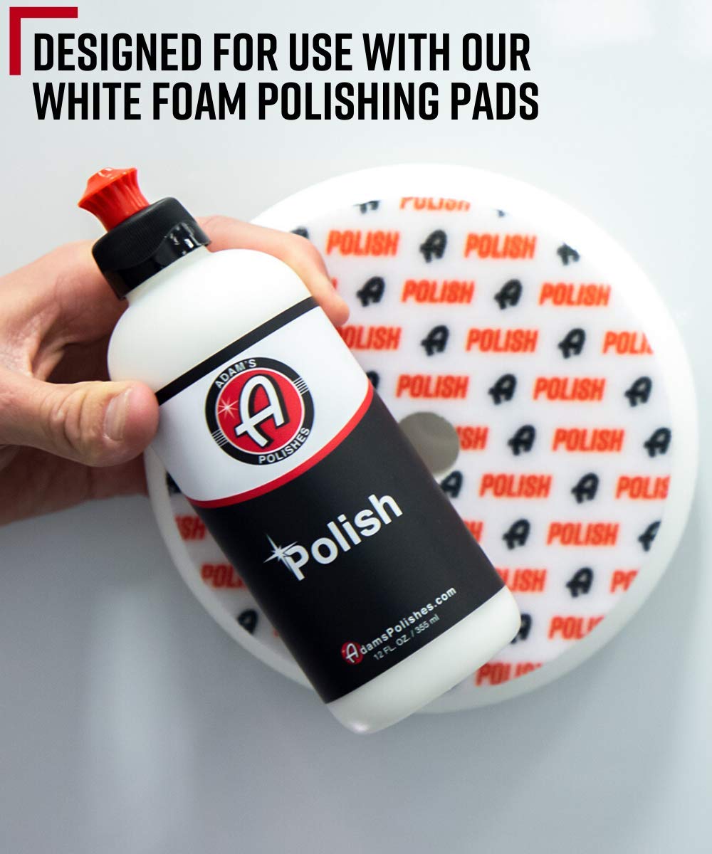 Adam's Polishes with foam pad applying compound for efficient correction.