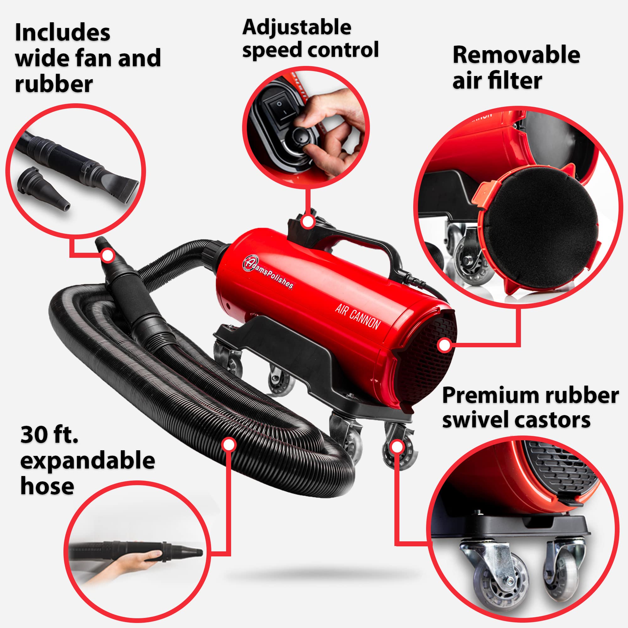 Adam's Polishes Air Cannon Dryer attachments provide targeted airflow