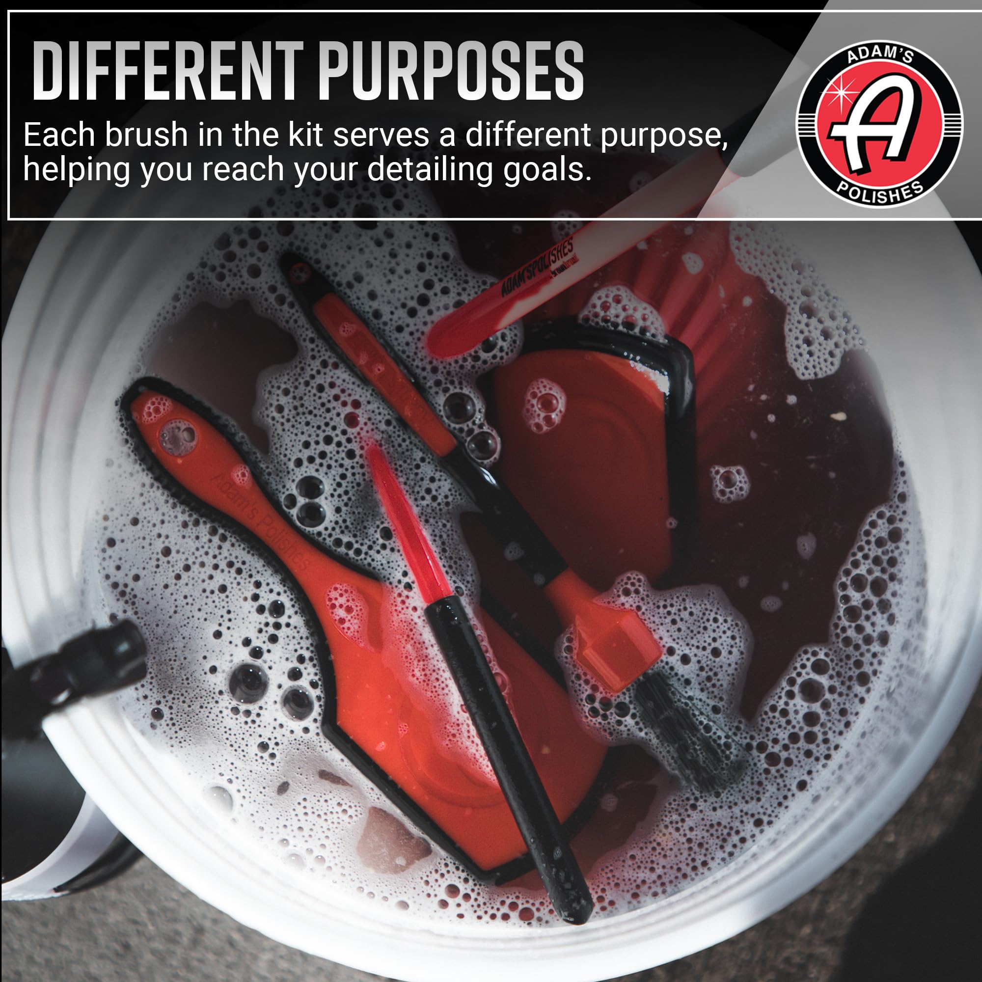 Adam's Polishes barrel brush reaches tight spokes and inner rims.