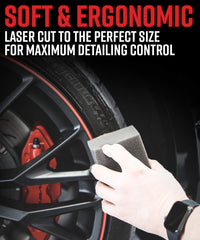 Adam's Polishes Six-Sided Foam Block highlights versatile surface access.