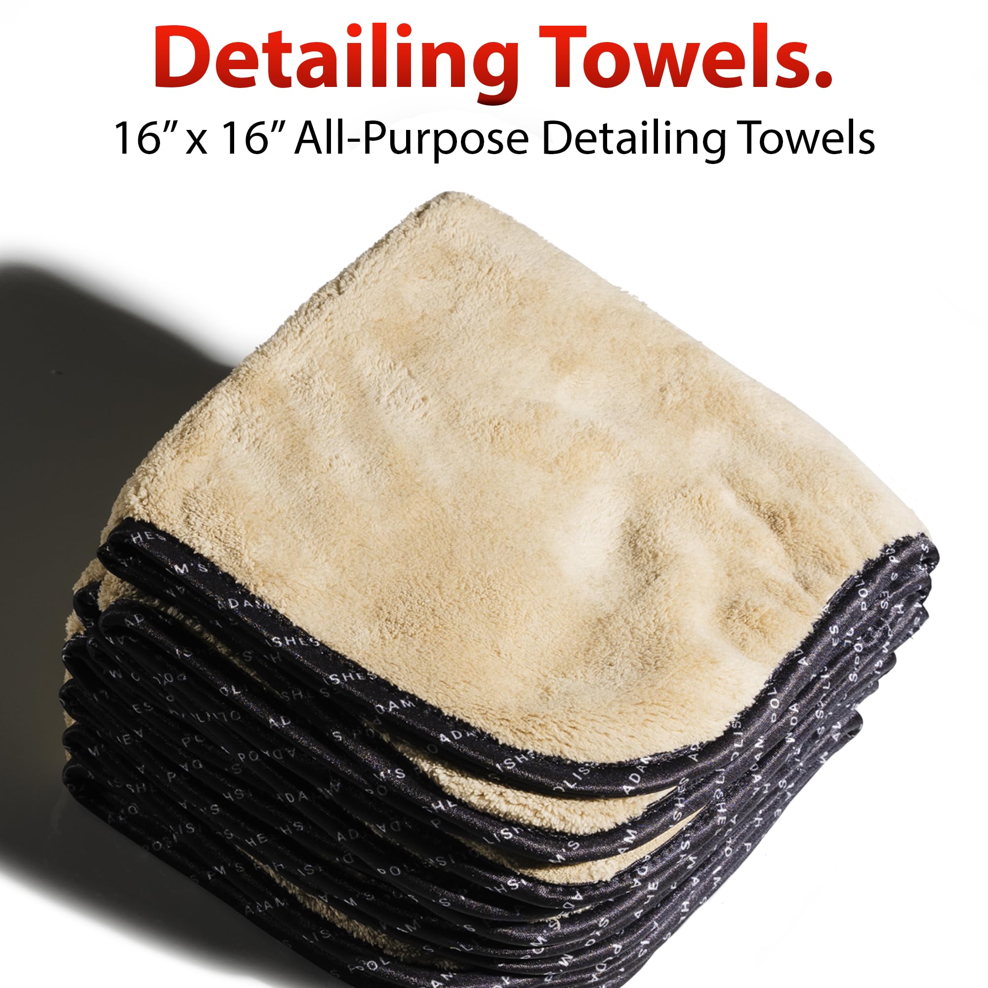Adam's Polishes towel with silk border for precise, premium detailing