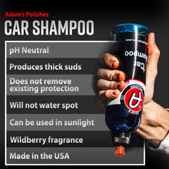 Foam cannon jet with Adam's Polishes Car Shampoo creating rich suds