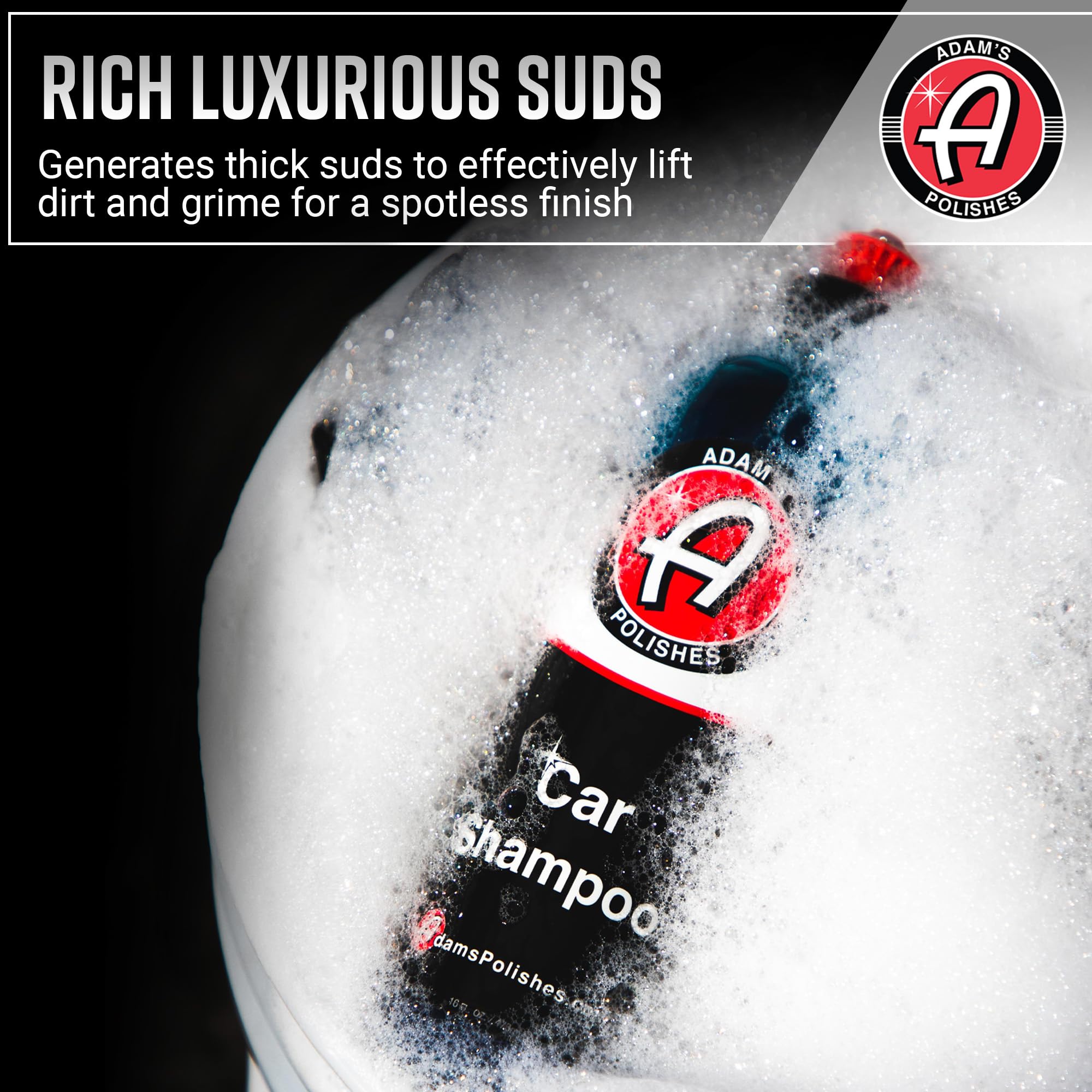 Clean glass and wheels with Adam's Polishes Car Shampoo residue-free shine
